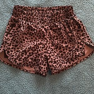 cheetah print athletic shorts